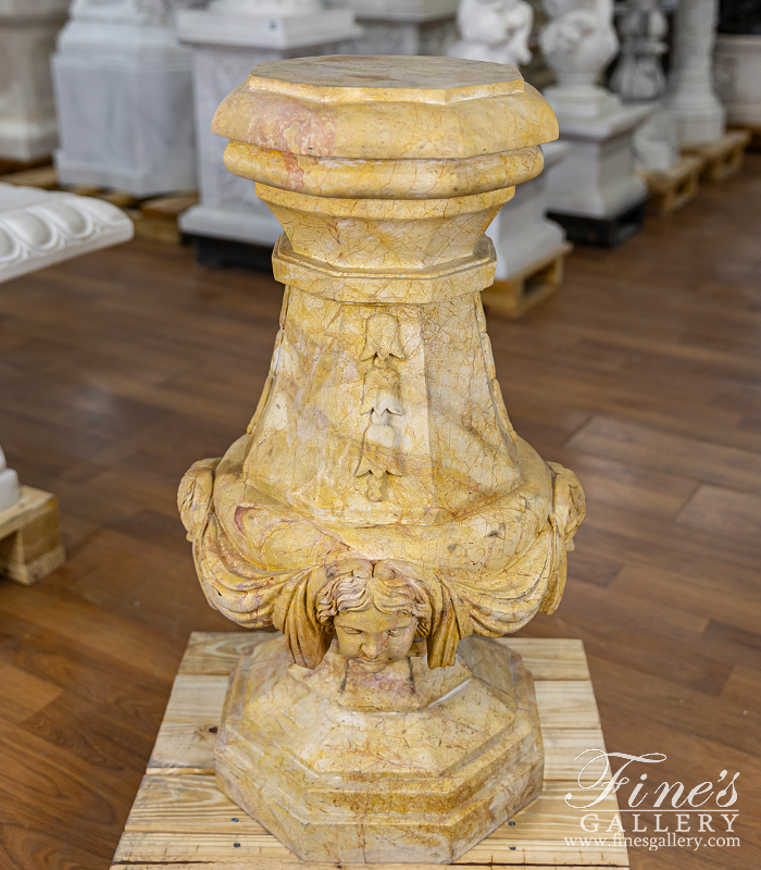 Marble Bases  - Rose Color Marble Column Base - MBS-075